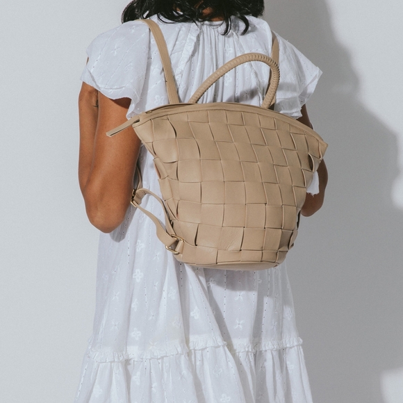 NWOT RARE Cleobella Zeda Lambskin Leather Woven Backpack main image 15